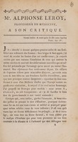 view A son critique / [Alphonse Vincent Louis Antoine Leroy].