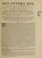 view Quaestio medica ... anno 1765 : An lui venereae sublimatum corrosivum? / [Proponebat F. Vicq d'Azyr].