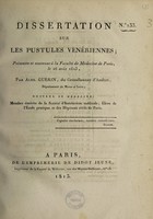 view Dissertation sur les pustules vénériennes / [Alexandre Guérin].