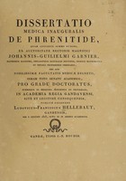 view Dissertatio medica inauguralis de phrenitide / [Louis François Hellebaut].