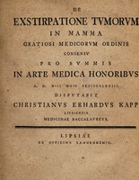 view De exstirpatione tumorum in mamma / [Christian Erhard Kapp].