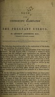 view Note on the stethoscopic examination of the pregnant uterus / [Andrew Anderson].