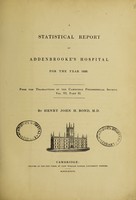 view A statistical report of Addenbrooke's Hospital for the year 1836 / [Henry John Hayles Bond].