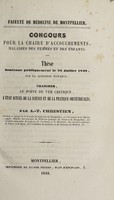 view Examiner, au point de vue critique, l'état actuel de la science et de la pratique obstétricales / [André Thérèse Fulcrand Chrestien].