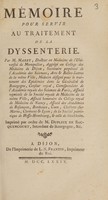 view Mémoire pour servir au traitement de la dyssenterie / [Hugues Maret].