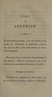 view A probationary surgical essay on aneurism : submitted, ... to the examination of the Royal College of Surgeons of Edinburgh, ... / By John Fyfe ... August 1814.