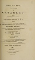 view Dissertatio medica inauguralis, de catarrho / [Garden Milne].