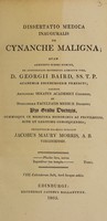 view Dissertatio medica inauguralis de cynanche maligna ... / Eruditorum examini subjicit Jacobus Maury Morris, A.B., Virginiensis.