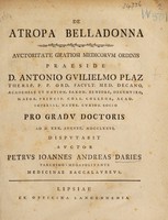 view De atropa belladonna ... / [Peter Johann Andreas Daries].