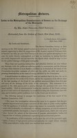 view Letter to the Metropolitan Commission of Sewers on the drainage of the metropolis / By Mr. John Phillips, Chief Surveyor. Extracted from the orders of Court, 21st June, 1849.