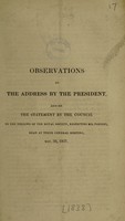 view Observations on the address by the President, and on the statement by the council to the fellows of the Royal Society, respecting Mr. Panizzi, read at their general meeting, Nov. 30, 1837 / [Sir Anthony Panizzi].