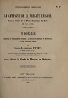 view Considérations médicales sur la campagne de la frégate Érigone dans la rivière de la Plata ... de 1845 à 1849 / [Louis Alexandre Petit].