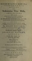 view Dissertatio medica inauguralis, quaedam, de sedentariae vitae malis, amplectens / [John Potter].