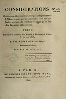 view Considérations chimiques, thérapeutiques et pathologiques sur l'alkool, mais particulièrement sur les maladies qui sont le résultat des abus qu'on fait des liqueurs alkooliques / [Jean Pierron].