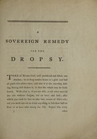 view A sovereign remedy for the dropsy. Published by desire, for public benefit.