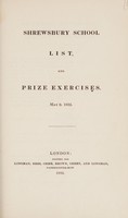 view Shrewsbury School list, and prize exercises. May 9, 1835.