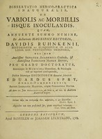 view Dissertatio medico-practica inauguralis, de variolis ac morbillis iisque inoculandis ... / [Edward Spry].