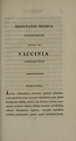 view Disputatio medica inauguralis, quaedam de vaccinia complectens / [William Thomson].