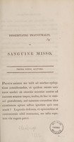 view Dissertatio inauguralis, de sanguine misso / [Thomas Seeds].