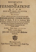 view Disputatio de fermentatione / [Julius Georg Behrens].