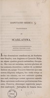 view Disputatio medica inauguralis, de scarlatina / [Timothy Lucey].