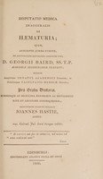 view Disputatio medica inauguralis de haematuria ... / Eruditorum examini subjicit Joannes Hastie, Scotus.