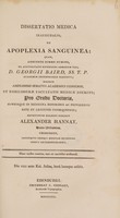 view Dissertatio medica inauguralis, de apoplexia sanguinea / [Alexander Hannay].