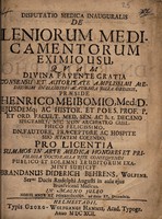 view Disputatio medica inauguralis de leniorum medicamentorum eximio usu / [Brandan Diderich Behrens].