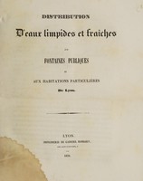 view Distribution d'eaux limpides et fraîches aux fontaines publiques et aux habitations particulières de Lyon.