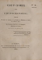 view Coup d'oeil sur l'hypochondrie : thèse / [Fréderic Privat].