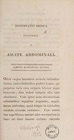 view Dissertatio medica inauguralis de ascite abdominali / [Robert Rutherford].