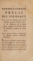 view Précis des journaux tenus pour les malades qui ont été électrisés pendat l'année 1785; et des mémoires su le même objet, adressés à la Société Royale de Médecine pendant la même année: travail servant de suite au Mémoire sur les différentes manières d'administrer l'électricité.