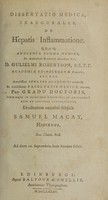 view Dissertatio medica, inauguralis, de hepatis inflammatione ... / Eruditorum examini subjicit Samuel Macay, Hibernus.