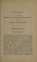 view Supplement to a paper on the membrana decidua which surrounds the ovum in cases of tubal gestation / by Robert Lee.