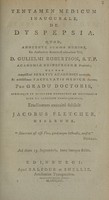 view Tentamen medicum inaugurale, de dyspepsia ... / Eruditorum examini subjicit Jacobus Fletcher.