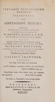 view Tentamen physiologico-medicum inaugurale, de contagione humana ... / Eruditorum examini subjicit Calebus Crowther.