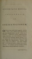 view Dissertatio medica inauguralis, de colica Pictonum ... / Eruditorum examini subjicit Joannes Reid.