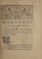 view Harangue faite au Roy le 17 septembre 1730 : pour la clôture de l'Assemblée generale du clergé de France, tenuë à Paris au grand Convent des Augustins / par Monseigneur l'evêque de Nismes.