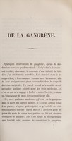 view De la gangrène, / par le professeur Victor Broussonnet.