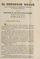 view Il concorso orale alla cattedra di medicina legale e polizia medica del dottor D. Alfio Pappalardo riferito per lettera al sig. D.D.F.F.