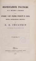 view Osservazioni pratiche su'l metodo a seguirsi per estrarre i corpi stranieri introdutti in vescica senza operazione cruenta / di J.E. Pétreqin [sic].