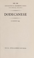 view Dodecanese / by J.L. Myres [and others].