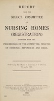 view Report from the Select Committee on Nursing Homes (Registration).