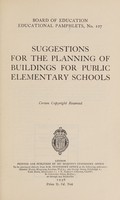 view Suggestions for the planning of buildings for public elementary schools.