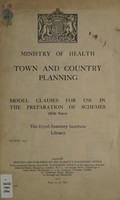 view Town and country planning : model clauses for use in the preparation of schemes (with notes).