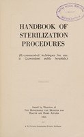 view Handbook of sterilization procedures : recommended techniques for use in Queensland public hospitals.