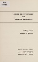 view Small plant health and medical programs / Margaret C. Klem and Margaret F. McKiever.