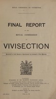 view Final report of the Royal Commission on Vivisection.