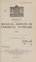 view Manual of the medical aspects of chemical warfare, 1926 / the War Office.