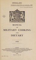 view Manual of military cooking and dietary / War Office.